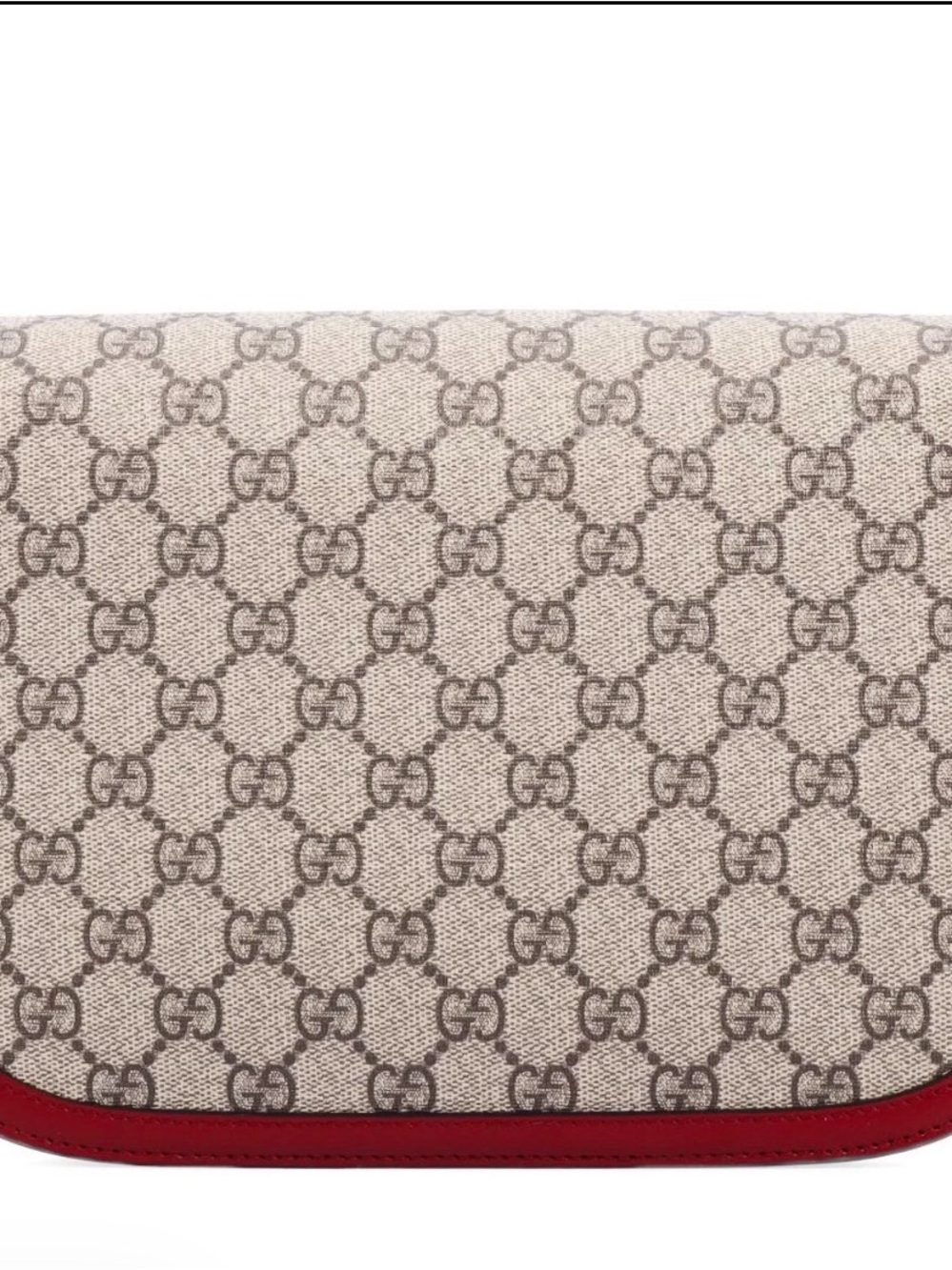 Gucci Red and Beige GG Canvas Shoulder Bag with Gold Hardware with dust bag - Picture 9 of 10